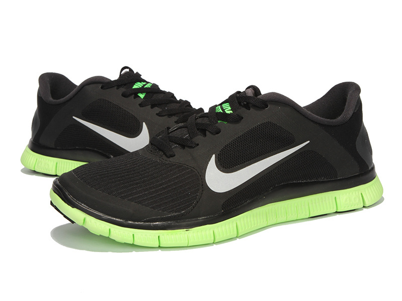 Hot Nike Free4.0 Men Shoes White/Black/Greenyellow